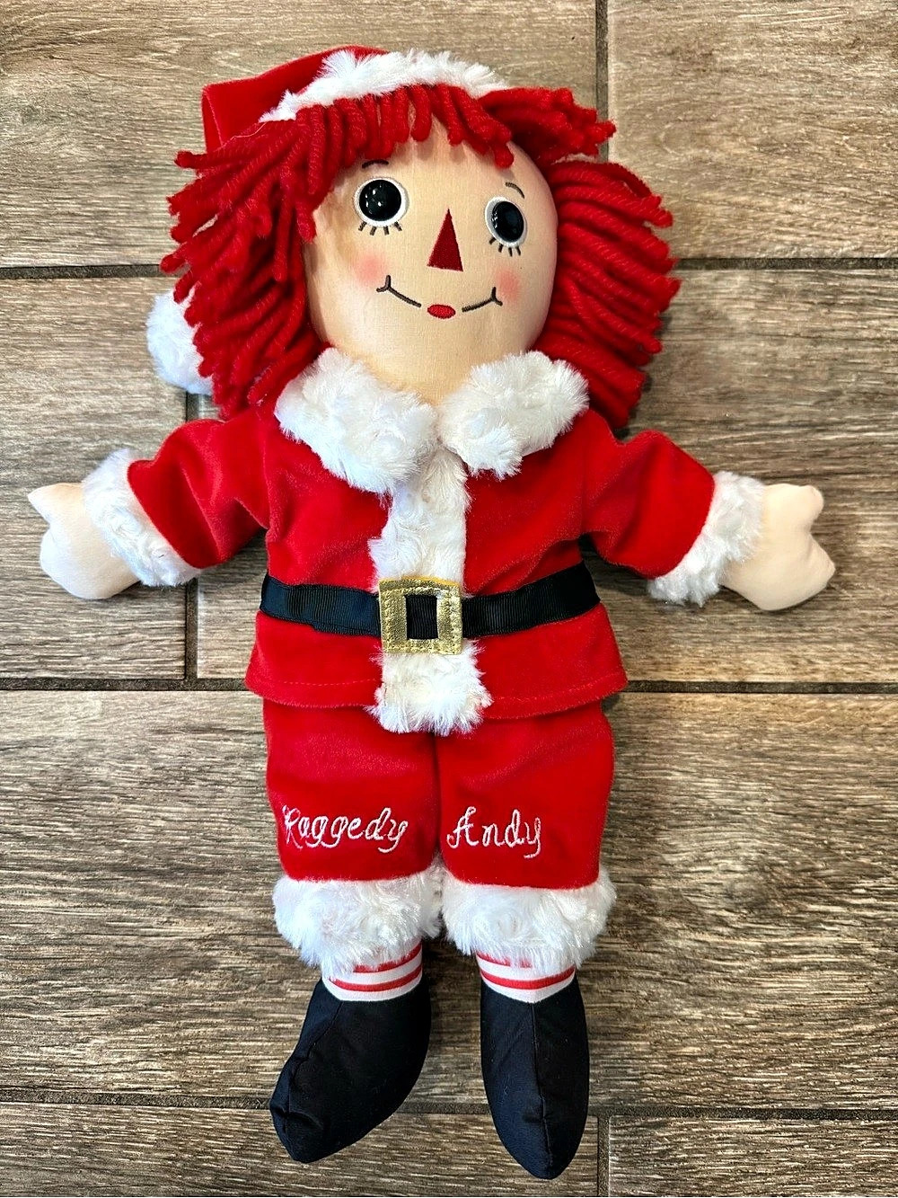 Aurora Raggedy Andy Santa Christmas Holiday Doll Red & White